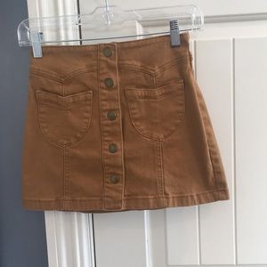 Brown corduroy mini skirt